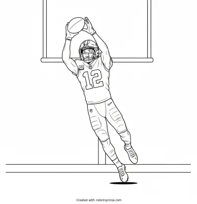 Chris Olave High Catch Coloring Page