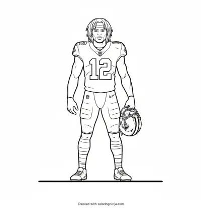 Chris Olave Player Portrait Coloring Page