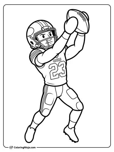 Christian McCaffrey Spectacular Catch Coloring Page