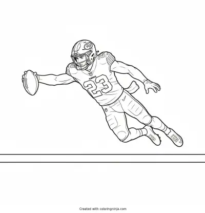 Christian McCaffrey Goal Line Leap Coloring Page