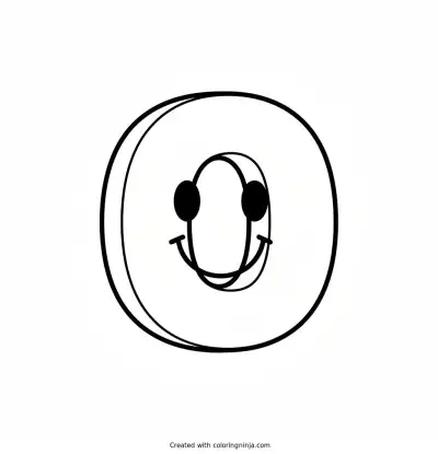 Happy Letter O Coloring Page