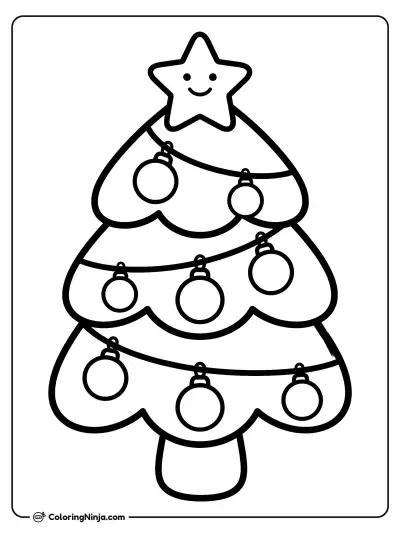 Chunky Toddler Holiday Tree Coloring Page