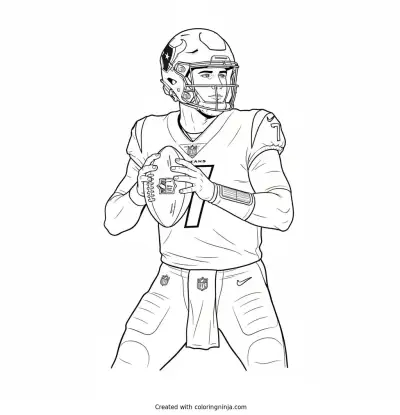 C.J. Stroud Poised Pocket Passer Coloring Page