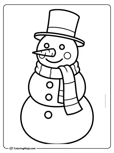Classic Winter Snowman Coloring Page