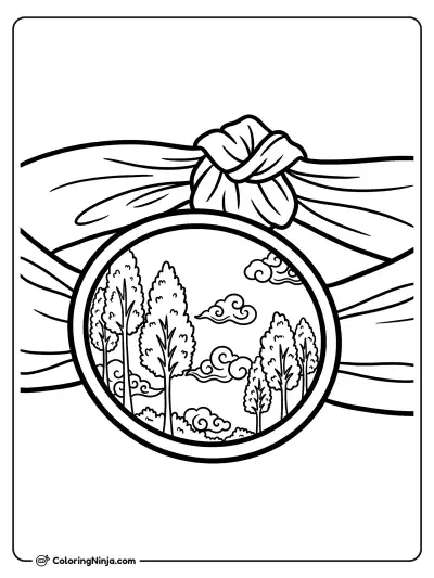 Ninja Metal Headband Coloring Page