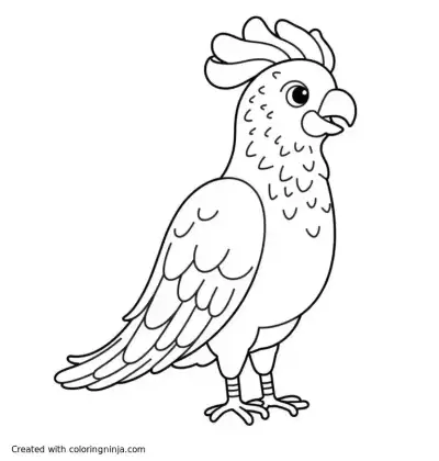 A coloring page of cockatoo