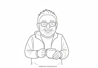 A coloring page of Cool to Be Cold Credits Frame