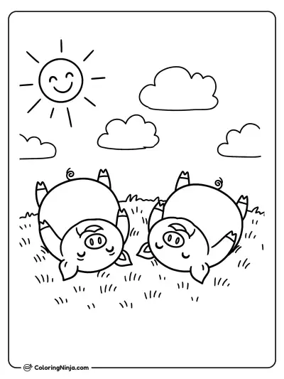 Cerditos Felices en el Pasto