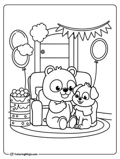 Panda y su amigo perrito