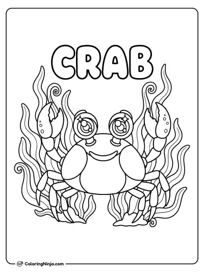 A Crab with Sparkly Eyes Coloring Page