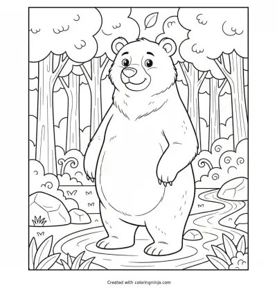 Simple Animals and Nature Coloring Page