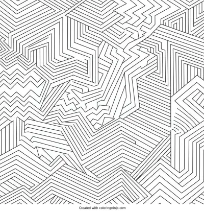 A coloring page of create a page with different zigzag lines
