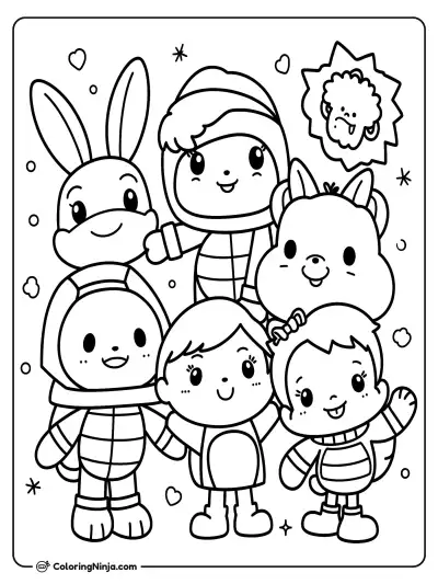 Fun Mashup of Favorite Worlds Coloring Page