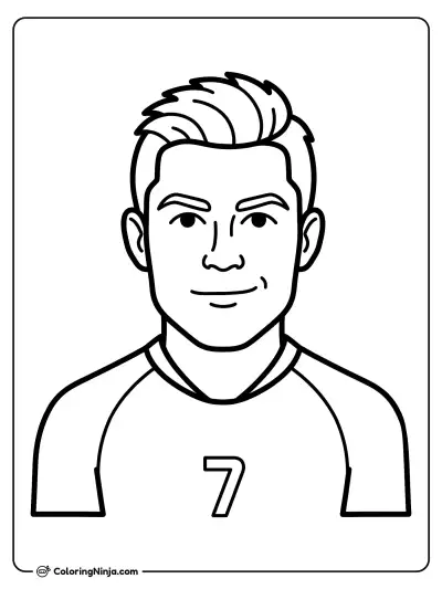 Cristiano Ronaldo Portugal Portrait Coloring Page