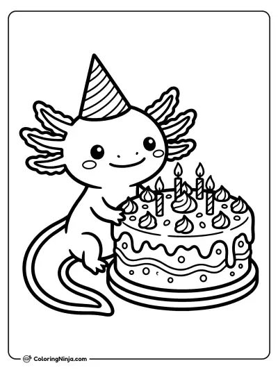 Celebración de cumpleaños del ajolote