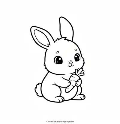 Cute Baby Bunny Coloring Page