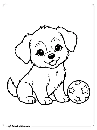 A Cute Baby Puppy Coloring Page