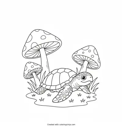 A Cute Baby Turtle Coloring Page