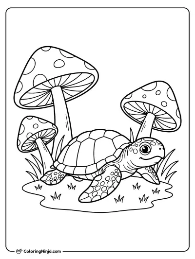 A Cute Baby Turtle Coloring Page