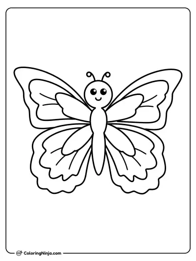 Mariposa tierna y sonriente