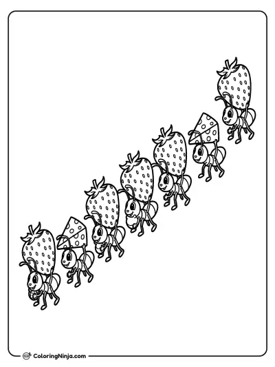 Lindas hormigas marchando juntas
