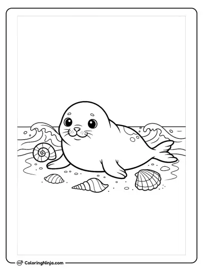Cute Elephant Seal Pup Coloring Page