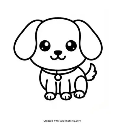 Cute puppy coloring page