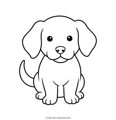 A Cute Puppy Coloring Page