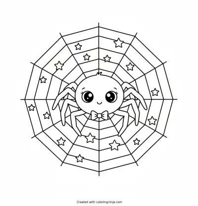 The Fancy Spider Web Coloring Page