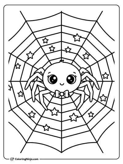 The Fancy Spider Web Coloring Page