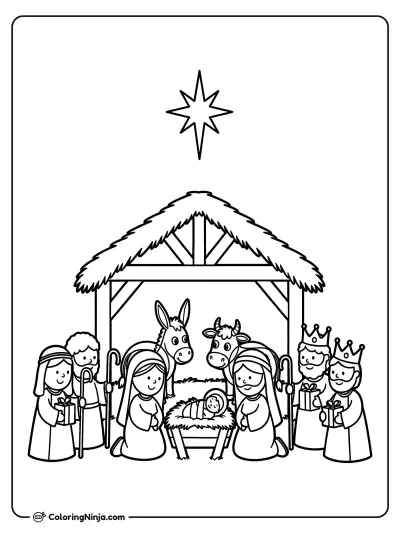 Escena del Nacimiento en el Establo