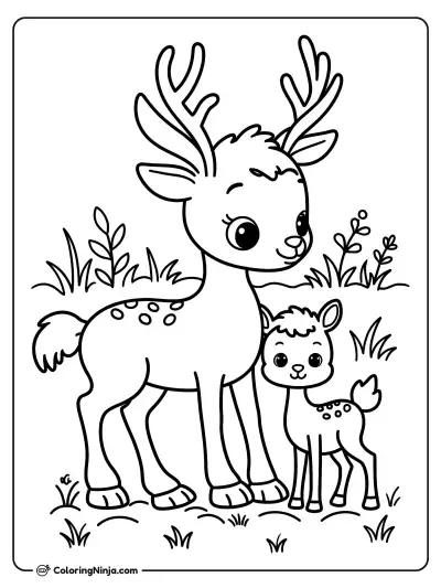 Venado con su venadito bebé
