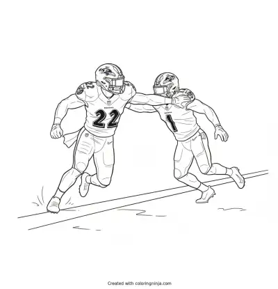 Derrick Henry Stiff Arm Sprint Coloring Page