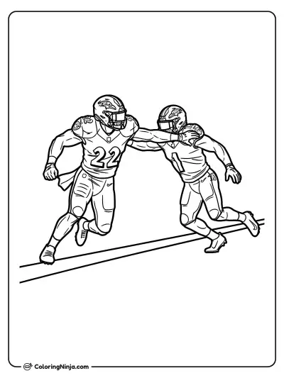 Derrick Henry Stiff Arm Sprint Coloring Page