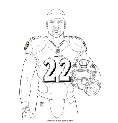 Derrick Henry Helmet Portrait Coloring Page