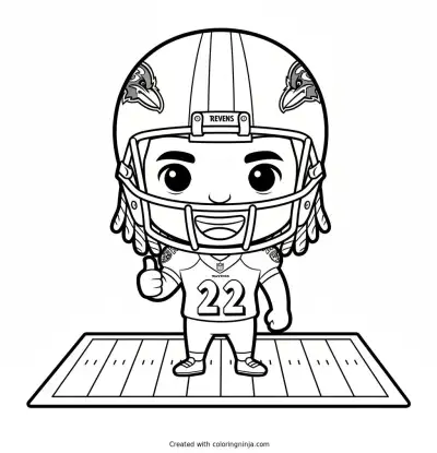 Derrick Henry Cartoon Mascot Coloring Page