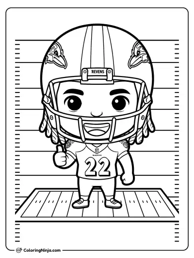 Derrick Henry Cartoon Mascot Coloring Page