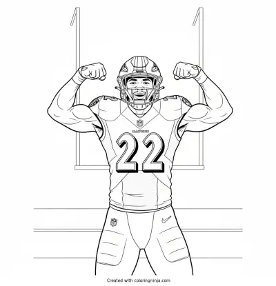 Derrick Henry Touchdown Celebration Coloring Page
