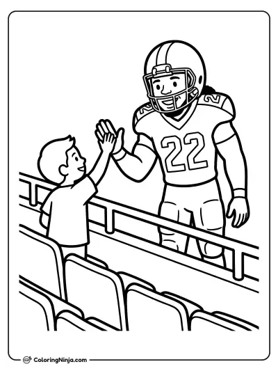 Derrick Henry Sideline High Five Coloring Page