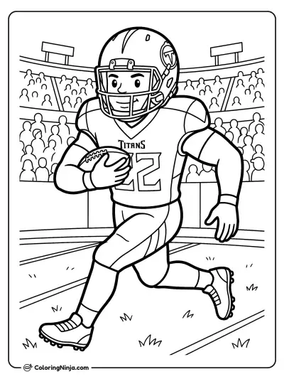 Derrick Henry Running The Football Coloring Page