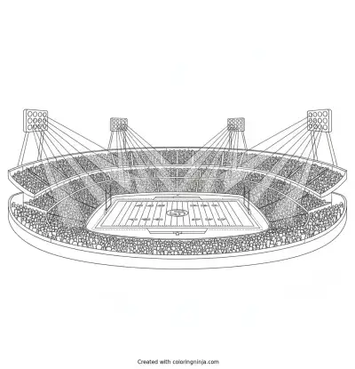 Big Game Night Stadium Coloring Page
