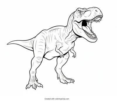 A coloring page of dinosaurs