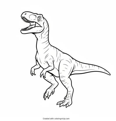 A coloring page of dinosaurs