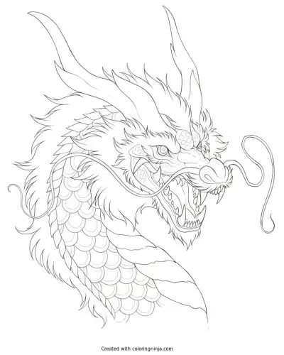 A coloring page of dragon