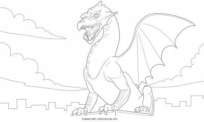 A coloring page of dragon