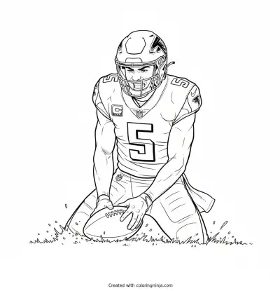 Drake London Touchdown Spike Coloring Page