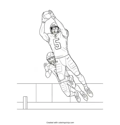 Drake London High Point Catch Coloring Page