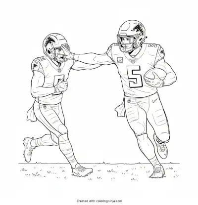 Drake London Sideline Sprint Coloring Page