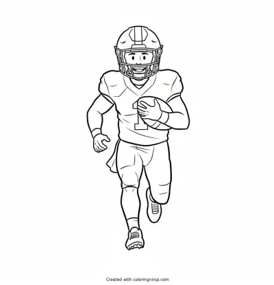 A coloring page of Drake Maye