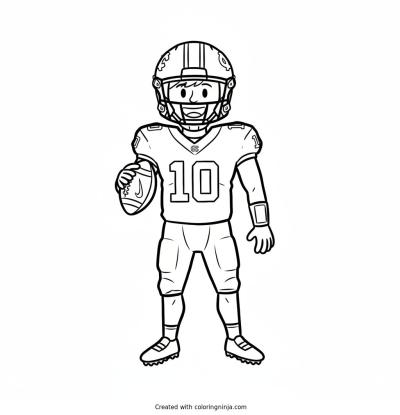 A coloring page of Drake Maye